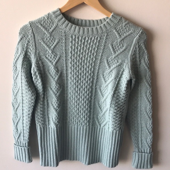 Gap Cable-knit Crewneck Turquoise Sweater - Picture 4 of 4